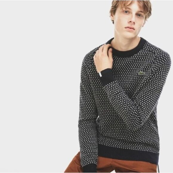 Lacoste Live Limited Edition Men's Jacquard Pattern Sweater Large fits Medium - Picture 1 of 7